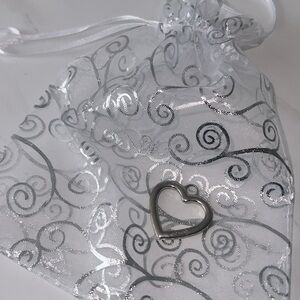 COACH Enamel Silver Heart Charm Y2K